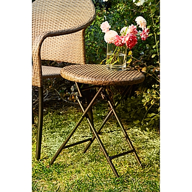 Bee & Willow&trade; Barrington Wicker Folding Accent Table in Brown. View a larger version of this product image.