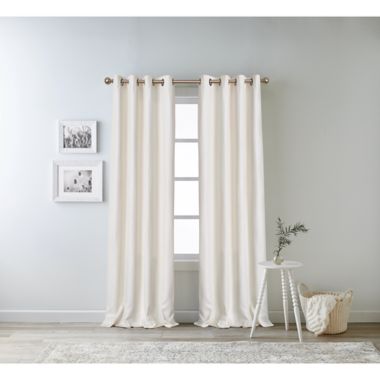 Bee & Willow&trade; Oakdale 84-Inch Grommet 100% Blackout Curtain Panel in Ivory (Single). View a larger version of this product image.