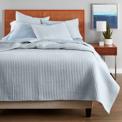Nestwell&trade; Stripe Texture 3-Piece Full/Queen Quilt Set in Illusion Blue