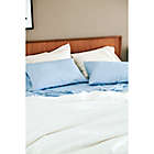 Alternate image 1 for Nestwell&trade; Pinstripe Cotton Linen 3-Piece Full/Queen Comforter Set in White/Blue