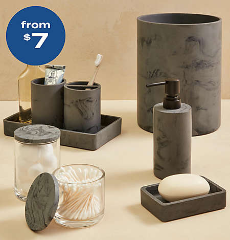 bathroom accessories from $7