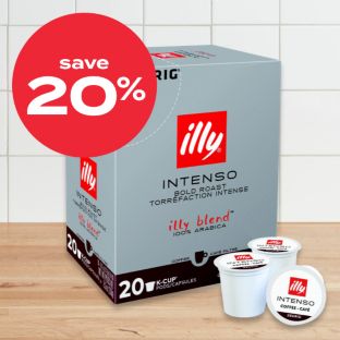 20% off illy capsules & keurig k-cup pods 