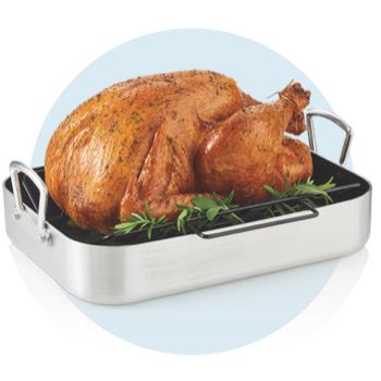 Millvado Roasting Pan with Lid, Thanksgiving Turkey Roaster Pan, Extra Large 20 lb Capacity, 19 Granite Oven Roaster Oval Shaped Speckled Enamel on