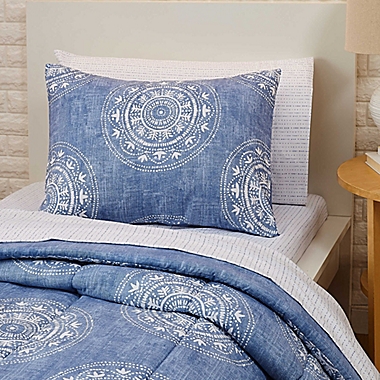 Bukhara 5-Piece Reversible Twin/Twin XL Comforter Set in Chambray. View a larger version of this product image.