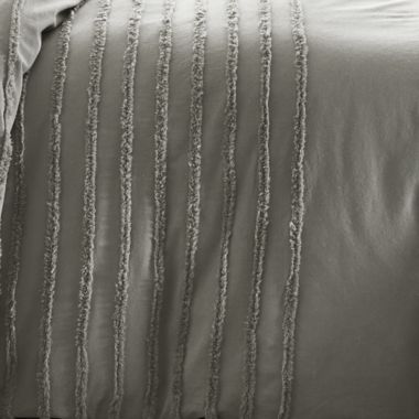 Bee &amp; Willow&trade; Striped Cranston 3-Piece Full/Queen Duvet Cover Set in Grey. View a larger version of this product image.