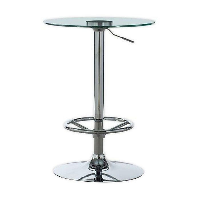 Glass Adjustable Pub Table, Round Glass Pub Table