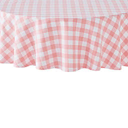 H for Happy™ Tonal Gingham Plaid 90-Inch Round Tablecloth in Light Pink