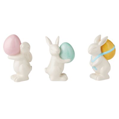 H for Happy&trade; Ceramic Easter Bunny Figurines (Set of 3)