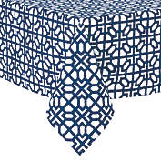 Everhome&trade; Graphic Trellis Tablecloth in White/Blue