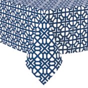 Everhome&trade; Graphic Trellis Tablecloth in White/Blue