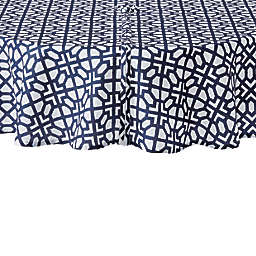 Everhome™ Graphic Trellis 70-Inch Round Tablecloth in White/Blue