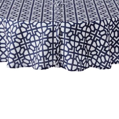 Everhome&trade; Graphic Trellis 70-Inch Round Tablecloth. View a larger version of this product image.