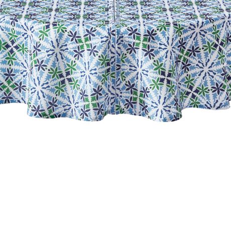Everhome Summer Medallion 70 Inch, 70 Round Tablecloth With Umbrella Hole