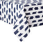 Alternate image 0 for Everhome&trade; Ikat Stripe 60-Inch x 84-Inch Umbrella Tablecloth in White/Blue