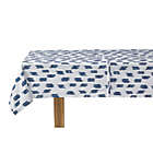 Alternate image 5 for Everhome&trade; Ikat Stripe 60-Inch x 84-Inch Umbrella Tablecloth in White/Blue