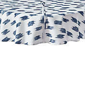 Everhome&trade; Ikat Stripe Round Tablecloth in White/Blue