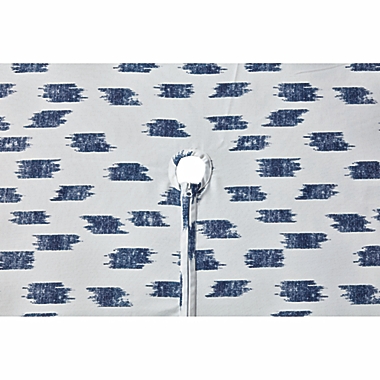 Everhome&trade; Ikat Stripe 60-Inch x 84-Inch Umbrella Tablecloth in White/Blue. View a larger version of this product image.