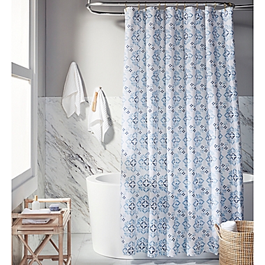 Everhome&trade; 72-Inch x 72-Inch Eloise Medallion Standard Shower Curtain in Skyway. View a larger version of this product image.
