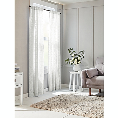 Everhome&trade;  Blanche Sheer 95-Inch Rod Pocket Sheer Window Curtain Panel in White (Single). View a larger version of this product image.