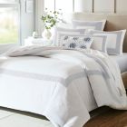 Alternate image 0 for Everhome&reg; Emory 3-Piece Hotel Border King Duvet Cover Set in Grey