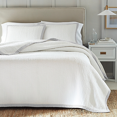 Everhome&trade; Hanover Hotel Border 3-Piece King Quilt Set in Microchip. View a larger version of this product image.