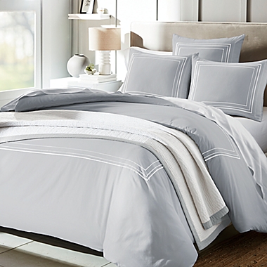 Everhome&trade; Sullivan Triple Baratta 3-Piece King Comforter Set in Grey/White. View a larger version of this product image.