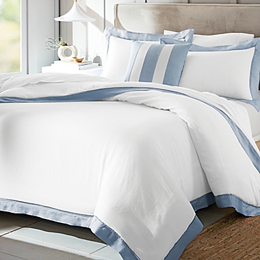 Everhome&trade; Reid Ladder Stitch 3-Piece Full/Queen Comforter Set in Blue. View a larger version of this product image.