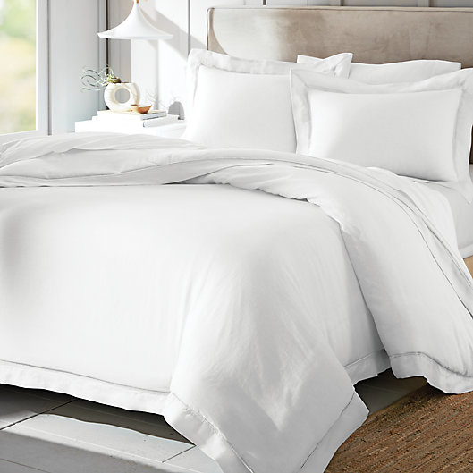 Reid Ladder Stitch 3 Piece Duvet Cover, Bed Bath And Beyond White King Duvet Cover
