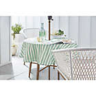 Alternate image 1 for Everhome&trade; Zig-Zag Stripe 70-Inch Round Tablecloth with Umbrella Hole in Elm Green/Blue