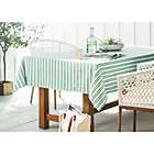 Alternate image 1 for Everhome&trade; Zig-Zag Stripe 60-Inch x 84-Inch Tablecloth in Elm Green/Blue
