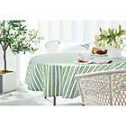 Alternate image 1 for Everhome&trade; Zig-Zag Stripe 70-Inch Round Tablecloth in Elm Green/Blue