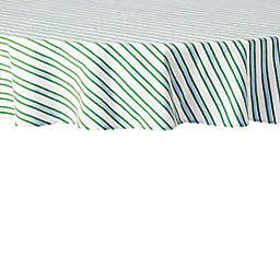 Everhome™ Zig-Zag Stripe 70-Inch Round Tablecloth in Elm Green/Blue