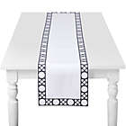 Alternate image 2 for Everhome&trade; Cane 90-Inch Embroidered Table Runner in White/Navy