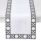 Alternate image 0 for Everhome&trade; Cane 90-Inch Embroidered Table Runner in White/Navy