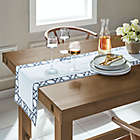Alternate image 1 for Everhome&trade; Cane 90-Inch Embroidered Table Runner in White/Navy
