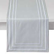 Everhome&trade; Embroidered Hotel Border Table Runner in Grey/White