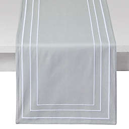 Everhome™ Embroidered Hotel Border Table Runner in Grey/White