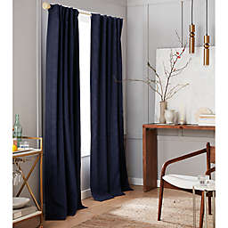 Everhome™ Diamond Weave 108-Inch Blackout Window Curtain Panel in Maritime Blue (Single)