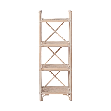 Everhome&trade; Brooks 4-Tier Rattan Tower in White. View a larger version of this product image.
