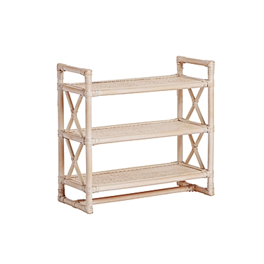 Everhome&trade; Brooks Rattan Wall Shelf in White Wash. View a larger version of this product image.