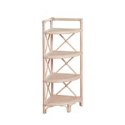 Everhome&trade; Brooks 4-Tier Rattan Corner Tower in White