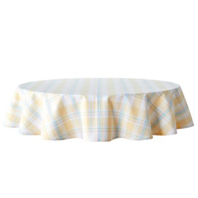 Everhome&trade; Easter Plaid 70-Inch Round Tablecloth