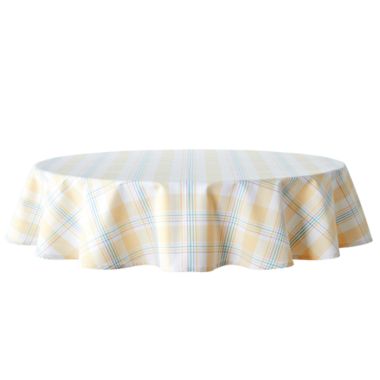 Everhome&trade; Easter Plaid 70-Inch Round Tablecloth. View a larger version of this product image.