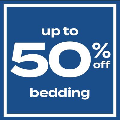 up to 50% off bedding