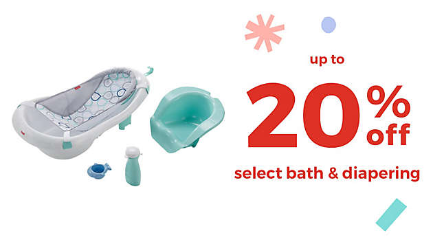 Up to 20% off select bath & diapering