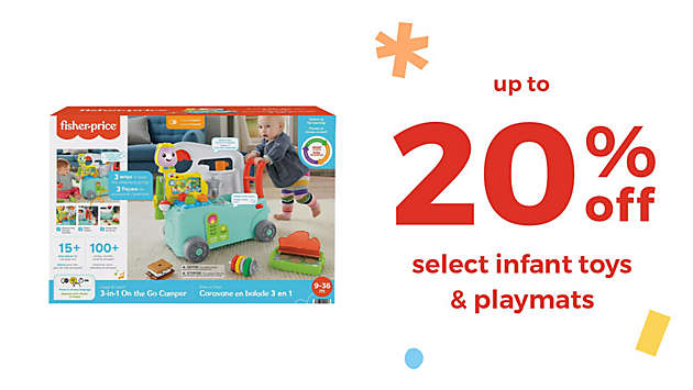 Up to 20% off select infant toys & playmats