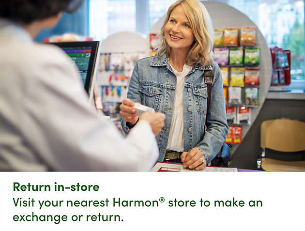 Visit your nearest Harmon® store to make an exchange or return.