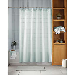 Haven™ 72-Inch x 72-Inch Pebble Stripe Organic Cotton Shower Curtain in Sky Green