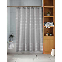 Haven™ 72-Inch x 72-Inch Pebble Stripe Organic Cotton Shower Curtain in Grey