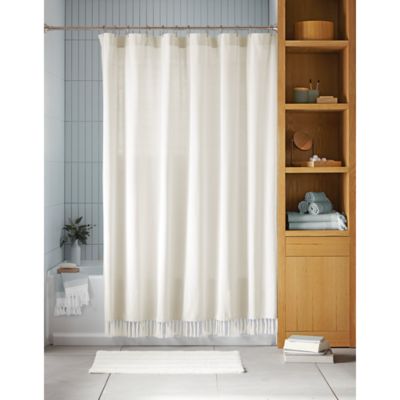 Pique Organic Cotton Shower Curtain, Organic Fabric Shower Curtain Liner
